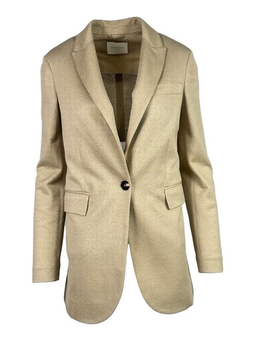 giacca donna monopetto in lino e cotone sabbia Circolo 1901 | FD39629149